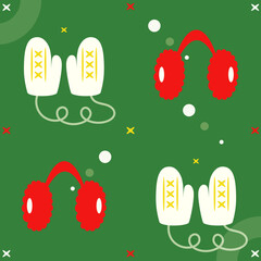 手編み毛糸の温かい手袋にモコモコな耳当てでクリスマスや新年や冬を快適に楽しく過ごそう