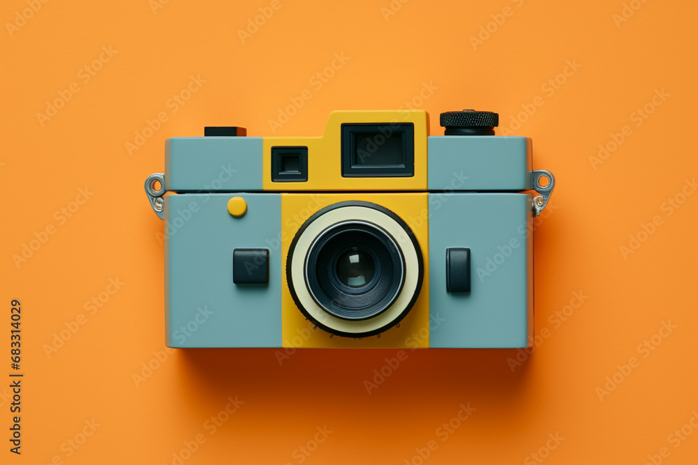 Aufkleber A minimalist interpretation of a camera, using basic shapes to convey the idea of photography.