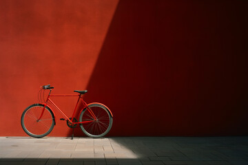 An abstract representation of a bicycle using basic geometric forms and a monochromatic color scheme.