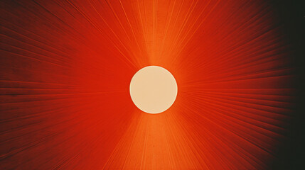 An abstract depiction of a rising sun in a minimalist style, using concentric circles to evoke morning light.