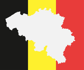 Vector map Belgium made flag, Europe country