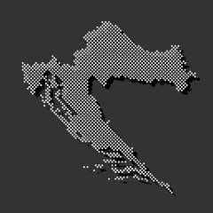 Fototapeta na wymiar Vector map Croatia for points, dotted template