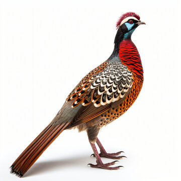 Pheasant bird isolated on a white background