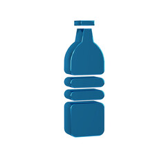 Fototapeta premium Blue Bottle of water icon isolated on transparent background. Soda aqua drink sign.