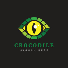 wild crocodile eye danger predator logo design graphic vector