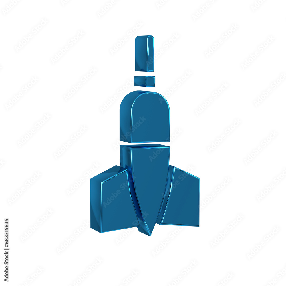Poster blue dart arrow icon isolated on transparent background.