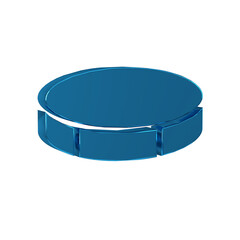 Blue Hockey puck icon isolated on transparent background. Sport equipment.