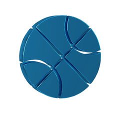 Blue Basketball ball icon isolated on transparent background. Sport symbol.