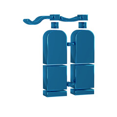 Blue Aqualung icon isolated on transparent background. Oxygen tank for diver. Diving equipment. Extreme sport. Sport equipment.