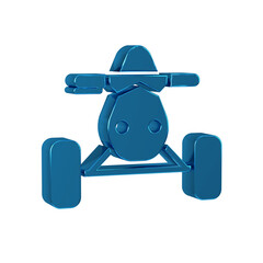 Blue All Terrain Vehicle or ATV motorcycle icon isolated on transparent background. Quad bike. Extreme sport.