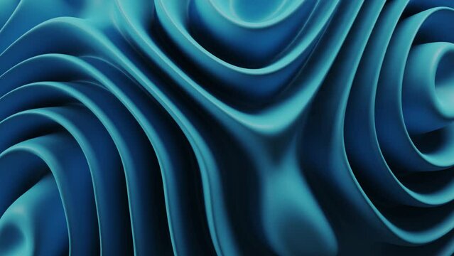 Abstract blue waves animation in looping for background wallpaper and screensaver