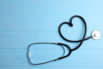 stethoscope on color background. Health, medicine 