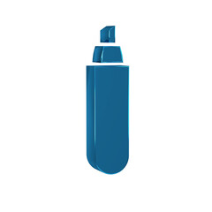 Blue Marker pen icon isolated on transparent background.