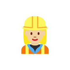 Woman Construction Worker: Medium-Light Skin Tone