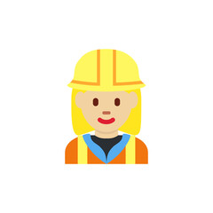 Woman Construction Worker: Medium-Light Skin Tone