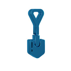 Blue Shovel icon isolated on transparent background. Gardening tool. Tool for horticulture, agriculture, farming.