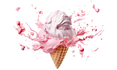 Delicious ice cream explosion, cut out