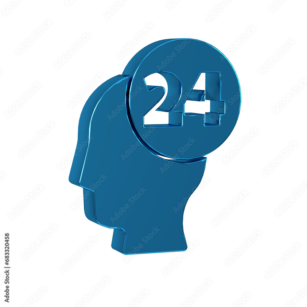 Poster blue support operator in touch icon isolated on transparent background. concept for call center, cli