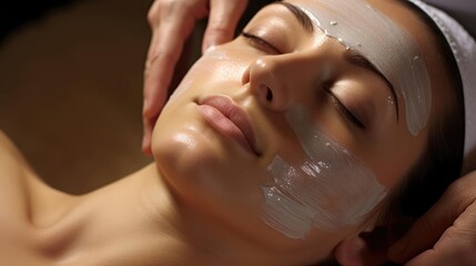A young beautiful woman is given a rejuvenation procedure - obrazy, fototapety, plakaty