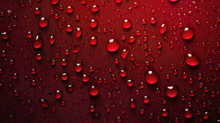 Fototapeta premium Close-up of red wine in glass with water droplets condensation.