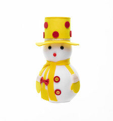 snowman toy isolated on white background