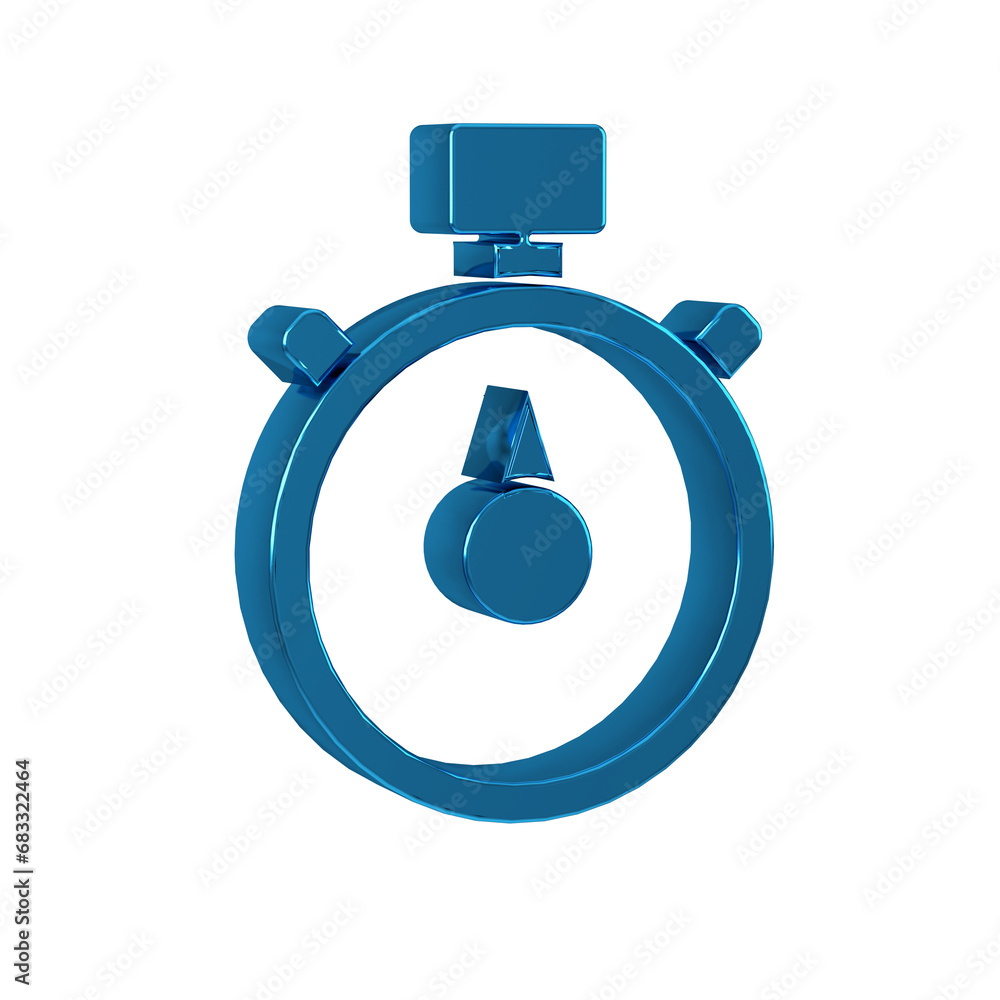 Poster blue stopwatch icon isolated on transparent background. time timer sign. chronometer sign.