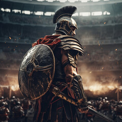 Gladiator in an arena.