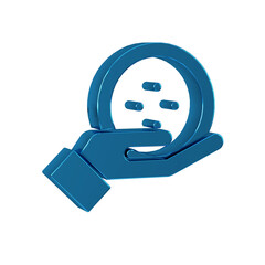 Blue Sewing button for clothes icon isolated on transparent background. Clothing button.