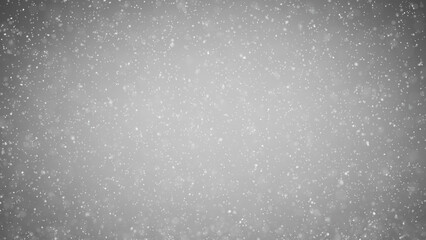 Obraz premium Realistic snowfall on silver background. Copy space illustration.