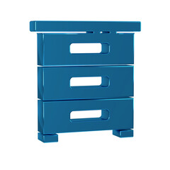 Blue Drawer with documents icon isolated on transparent background. Archive papers drawer. File Cabinet Drawer. Office furniture.