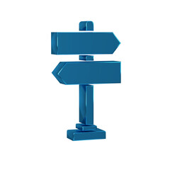 Blue Road traffic sign. Signpost icon isolated on transparent background. Pointer symbol. Isolated street information sign. Direction sign.
