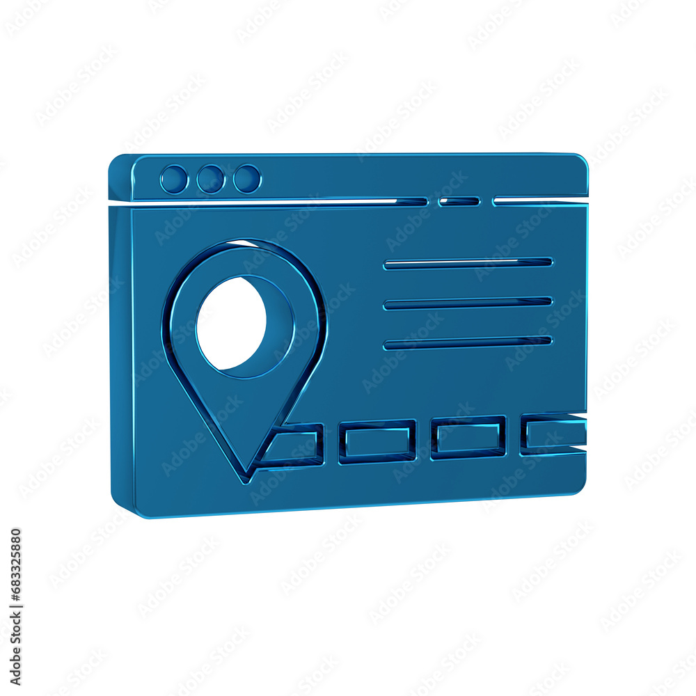 Poster blue infographic of city map navigation icon isolated on transparent background. mobile app interfac