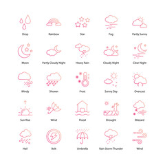 weather icons set isolate white background vector stock illustration