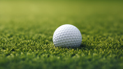 Single golf ball on green grass