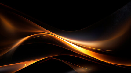 Abstract digital background. Futuristic wallpaper with yellow neon glowing waves. Data transfer concept. Motion concept.