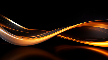 Abstract digital background. Futuristic wallpaper with yellow neon glowing waves. Data transfer concept. Motion concept.