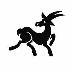 goat silhouette, symbol, vector illustration