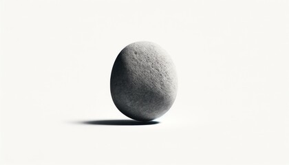 A simple yet powerful image showing a textured egg standing upright against an isolated white background