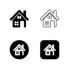 home icon for apps and websites, House icon, Home sign in circle or Main page icon in filled, thin line, outline and stroke style