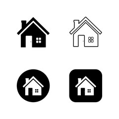 home icon for apps and websites, House icon, Home sign in circle or Main page icon in filled, thin line, outline and stroke style