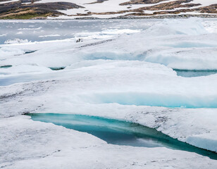 Icebergs in Jokulsarlon glacier lagoon, Iceland