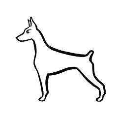 dog outline, canine line, vector illustration eps 10