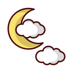 Cloud Moon icon isolate white background vector stock illustration