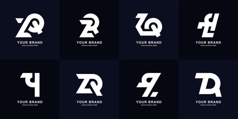 Collection letter ZQ or QZ monogram logo design