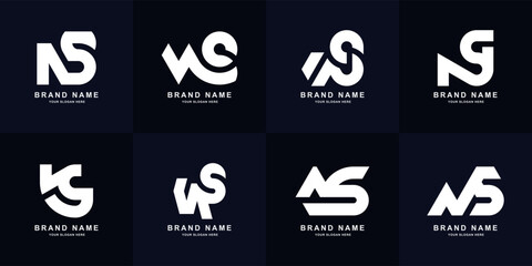 Collection letter NS or SN monogram logo design