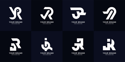 Collection letter JR or RJ monogram logo design