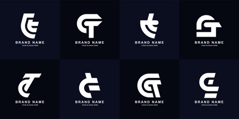 Collection letter CT or TC monogram logo design