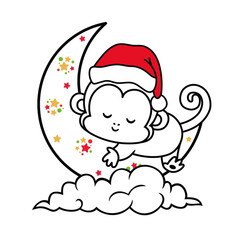 Monkey with Santa Hat, Baby Monkey
