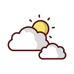 Partly Sunny icon isolate white background vector stock illustration