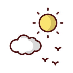 Sunny Day icon isolate white background vector stock illustration